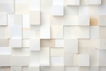 Minimalist Abstract Background of Geometric Shapes in Varying Shades of White Created with Generative AI