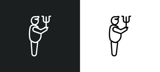 Fototapeta premium psychologist outline icon in white and black colors. psychologist flat vector icon from people collection for web, mobile apps and ui.