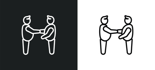 meeting date outline icon in white and black colors. meeting date flat vector icon from people collection for web, mobile apps and ui.