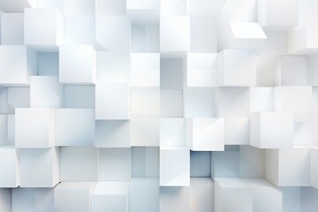 Minimalist Abstract Background of Geometric Shapes in Varying Shades of White Created with Generative AI