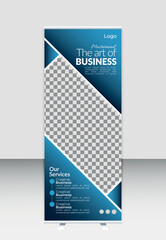 Free vector modern business creative roll up banner design template 