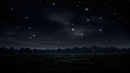 Naklejka na ściany i meble Digital night scene starry sky scene abstract graphic poster web page PPT background