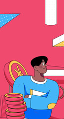 Holiday Shopping E-Commerce Online Shopping People Flat Vector Concept Operation Hand Drawn Illustration
