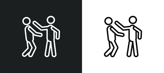 slap outline icon in white and black colors. slap flat vector icon from people collection for web, mobile apps and ui. © Digital Bazaar
