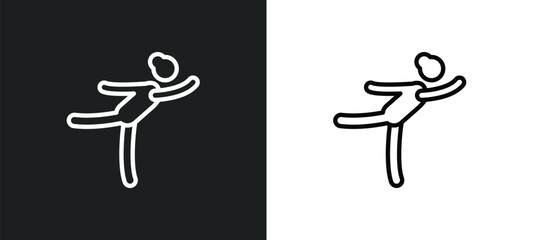gymnast girl outline icon in white and black colors. gymnast girl flat vector icon from people collection for web, mobile apps and ui.
