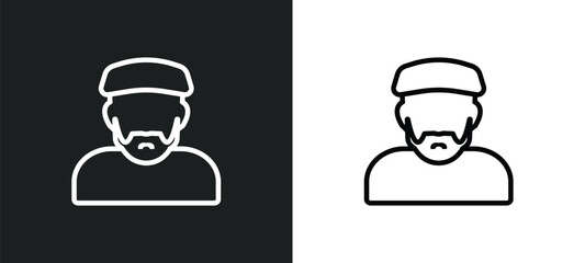 muslim man outline icon in white and black colors. muslim man flat vector icon from people collection for web, mobile apps and ui.