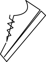 Shoe continuous line logo. Sneakers with lacing one line art. Vector illustration.