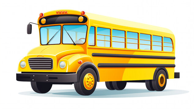 School bus isolated on the white background Vector
