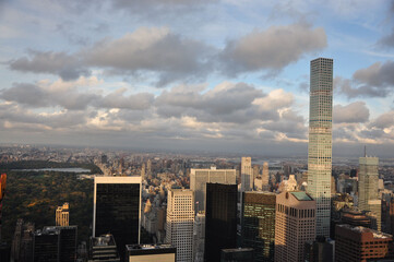 Bird's eye view of 432 Park Avenue skyscraper in New York