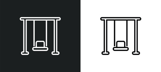 swing game outline icon in white and black colors. swing game flat vector icon from other collection for web, mobile apps and ui.