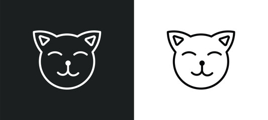 japanese cat outline icon in white and black colors. japanese cat flat vector icon from other collection for web, mobile apps and ui.
