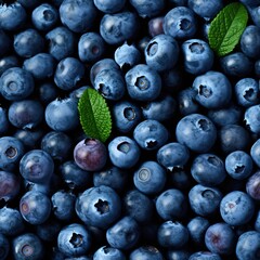 blueberries on a wooden table, closed up, full background