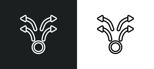 four outline icon in white and black colors. four flat vector icon from orientation collection for web, mobile apps and ui.