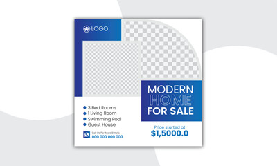 Real estate home sale social media post banner design template instragram post template with elegant, abstract, Business.