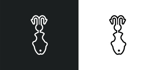 Fototapeta premium fish shaped bait outline icon in white and black colors. fish shaped bait flat vector icon from nautical collection for web, mobile apps and ui.