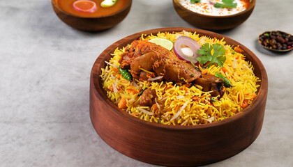 dum handi chicken biryani is prepared in an earthen or clay pot called haandi