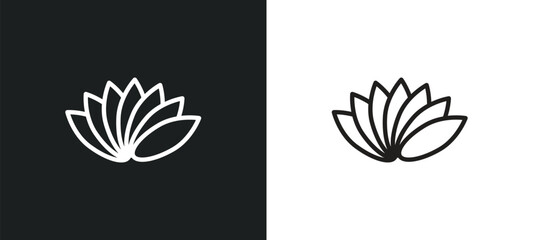 Fototapeta na wymiar protea outline icon in white and black colors. protea flat vector icon from nature collection for web, mobile apps and ui.