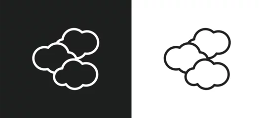 Zelfklevend Fotobehang clouds outline icon in white and black colors. clouds flat vector icon from nature collection for web, mobile apps and ui. © Digital Bazaar