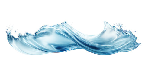 abstract water splash wave isolated on transparent background cutout