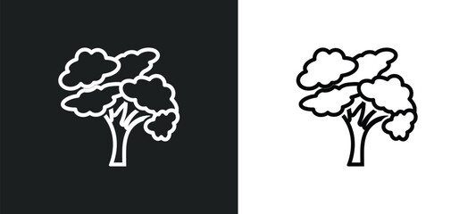 american elm tree outline icon in white and black colors. american elm tree flat vector icon from nature collection for web, mobile apps and ui.