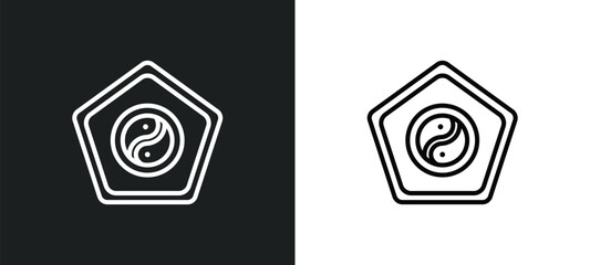 fengshui outline icon in white and black colors. fengshui flat vector icon from nature collection for web, mobile apps and ui.