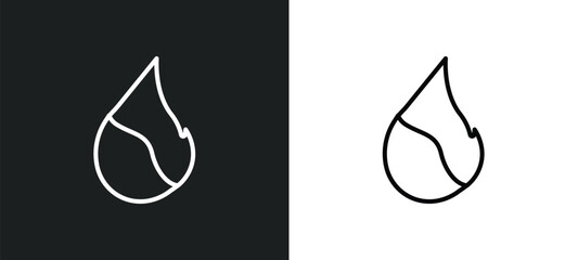 fire flame outline icon in white and black colors. fire flame flat vector icon from nature collection for web, mobile apps and ui.
