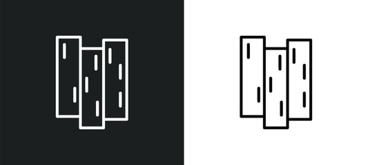 Obraz premium wood board outline icon in white and black colors. wood board flat vector icon from nature collection for web, mobile apps and ui.