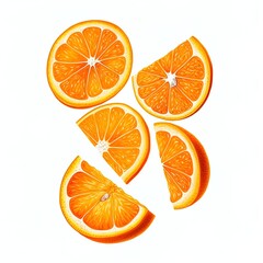 orange slices isolated on white background