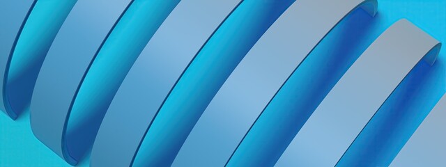 Modern art impact of several oblique cylinder geometries Blue and white Abstract, Elegant and Modern 3D Rendering image