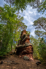 The Römerflesen Rock Formation in Dahner Felsenland, Rhineland-Palatinate, Germany, Europe
