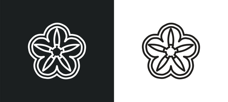 petunia outline icon in white and black colors. petunia flat vector icon from nature collection for web, mobile apps and ui.