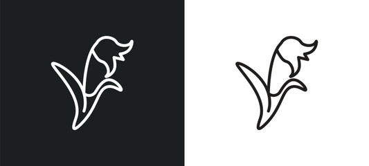 bluebell outline icon in white and black colors. bluebell flat vector icon from nature collection for web, mobile apps and ui.