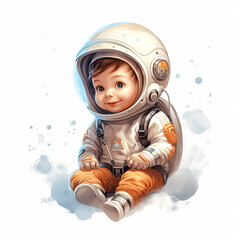 Mały astronauta, Ilustracja, wygenerowane przez AI