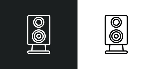 vintage loudspeaker outline icon in white and black colors. vintage loudspeaker flat vector icon from music collection for web, mobile apps and ui.