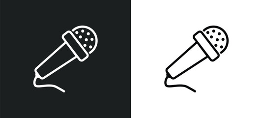 microphone for singers outline icon in white and black colors. microphone for singers flat vector icon from music collection for web, mobile apps and ui.