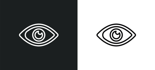 red eyes outline icon in white and black colors. red eyes flat vector icon from music collection for web, mobile apps and ui.