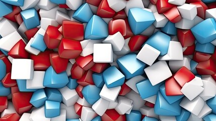 red blue and white 3d abstract shapes background