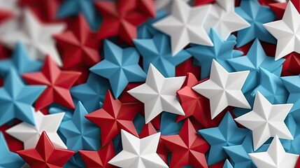 red blue and white 3d rendered stars background