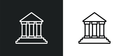 museum building outline icon in white and black colors. museum building flat vector icon from museum collection for web, mobile apps and ui.