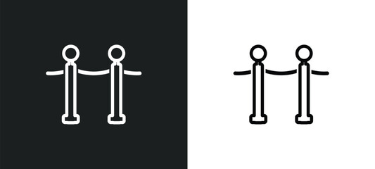 museum fencing outline icon in white and black colors. museum fencing flat vector icon from museum collection for web, mobile apps and ui.