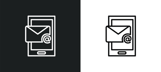 mailed outline icon in white and black colors. mailed flat vector icon from multimedia collection for web, mobile apps and ui.