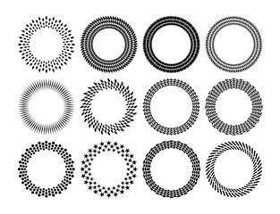 Modern abstract basic shape circle frame border logo set