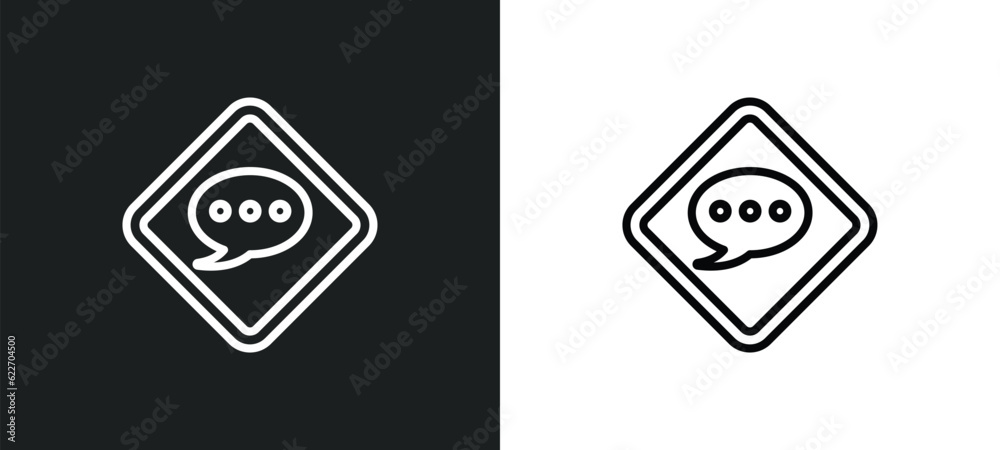 Poster messages outline icon in white and black colors. messages flat vector icon from mobile app collectio