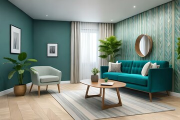 modern living room with sofa Generated AI