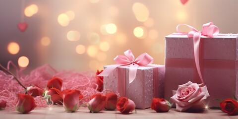 Fototapeta na wymiar AI Generated. AI Generative. Valentine romantic love decoration party holiday gift present xmas christmas box new year vibe. Graphic Art