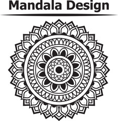 Beautiful round mandala on white background