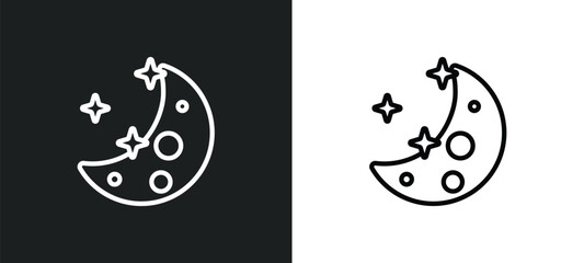 moon phases outline icon in white and black colors. moon phases flat vector icon from meteorology collection for web, mobile apps and ui.