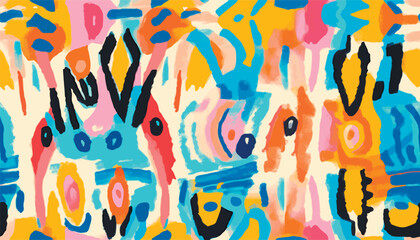 Hand drawn bohemian geometric ethnic style pattern. Dynamic bright abstract illustration. Fashionable template for design