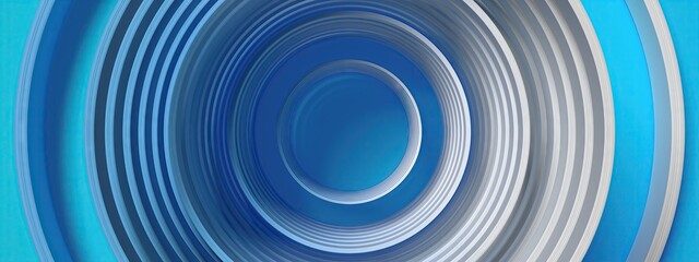 Overlapping Cylinders High-class sensibility of modern art Blue and white Abstract, Elegant and Modern 3D Rendering image