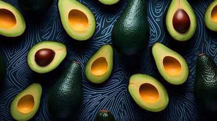 Fresh avocado pattern background texture.